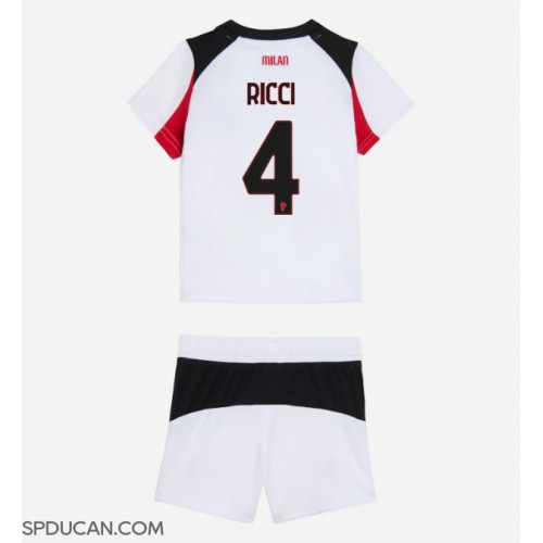 Dječji Nogometni Dres AC Milan Samuele Ricci #4 Gostujuci 2025-26 Kratak Rukav (+ Kratke hlače)